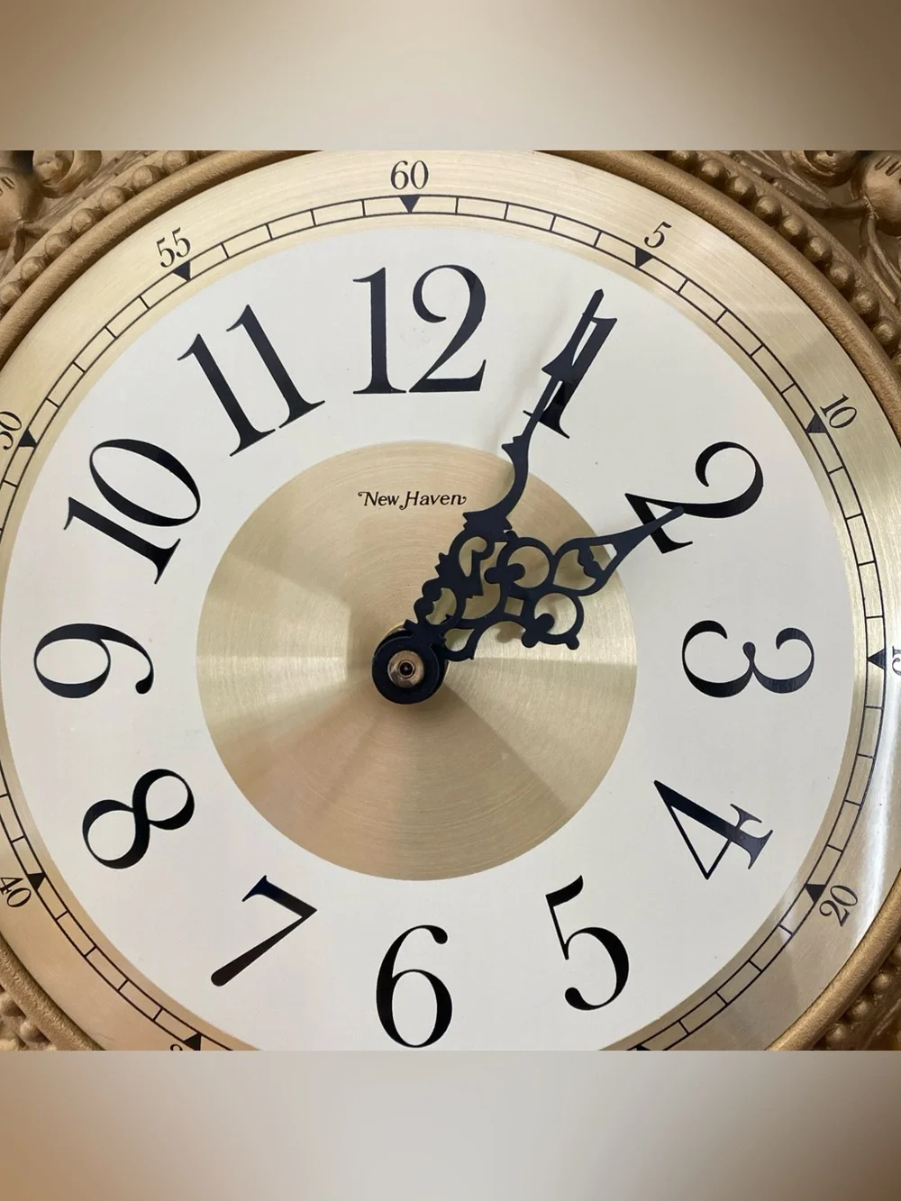 Burwood New Haven - 1963 MCMLXIII 264 - Gold Wall Clock - MCM - Made In USA